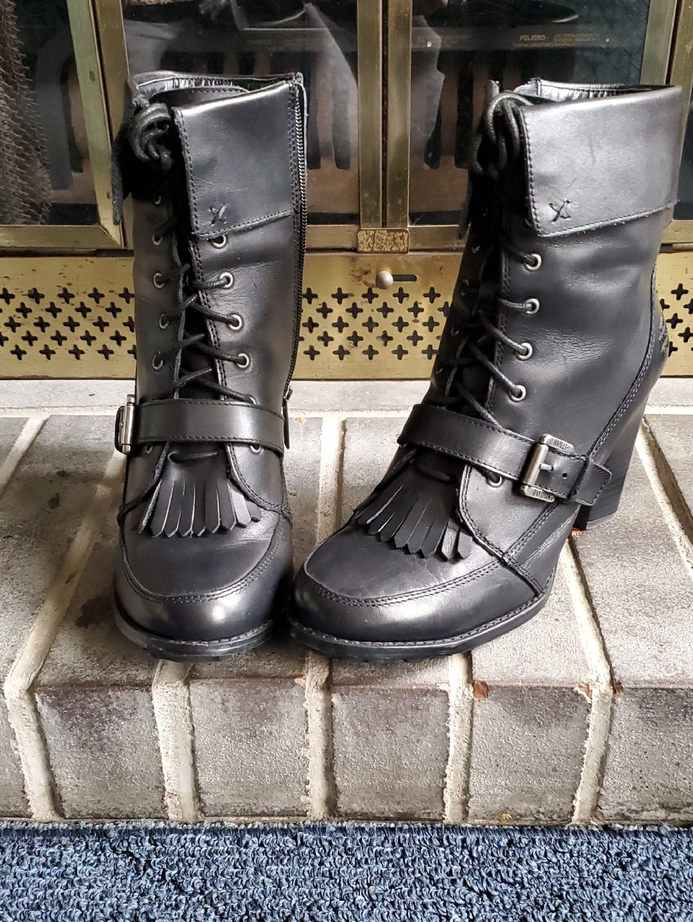 Harley-Davidson Womens Black Leather Ankle Boots Sz 10